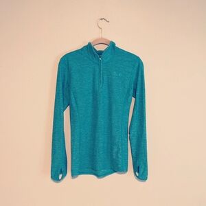 THE NORTH FACE Flex Slim 1/4 Zip Long Sleeve Top Size Small Color Algae Heather